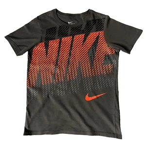 The Nike Tee Kid's T-Shirt Brown Orange Print Size M 100% Cotton - Picture 1 of 10