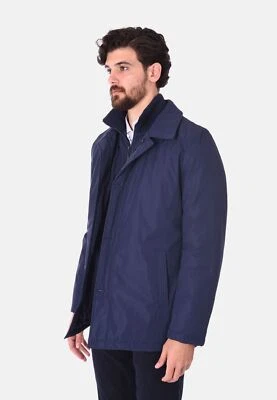 Trench Uomo Elegante Invernale Soprabito Imbottito Collo Alto Giaccone Lungo - Immagine 1 di 4