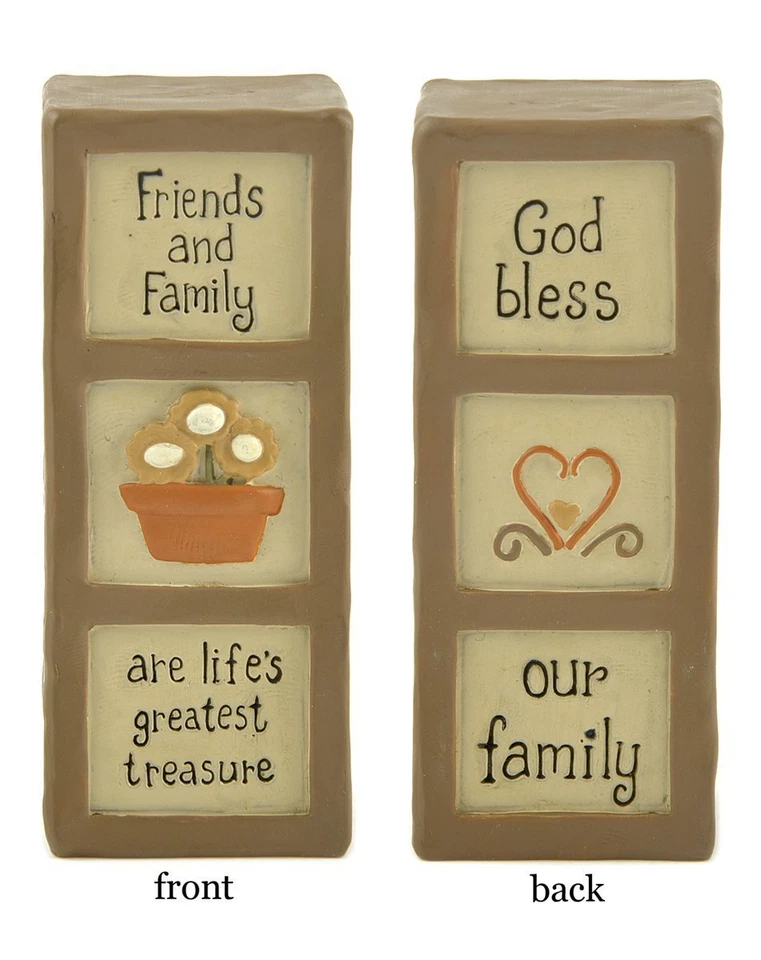  God Bless Our Family & Friends & Family Life's Greatest Treasure Resin Block - Image 1 of 1