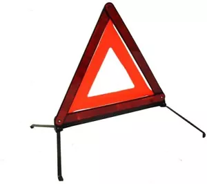 Large Reflective Car Warning Triangle Breakdown Hazard Road EU Emergency Light - Picture 1 of 3