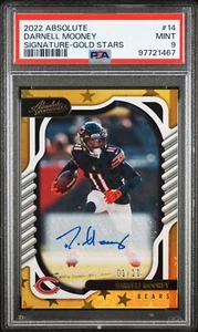 2022 PANINI ABSOLUTE 14 DARNELL MOONEY SIGNATURE-GOLD STARS 1/10 PSA 9 - Picture 1 of 2