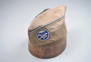 WWII U.S. ARMY AIRBORNE ENLISTED PARA/GLIDER KHAKI OVERSEAS CAP w/BLUE PATCH - Picture 1 of 12