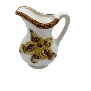 Nevco japanischer kleiner Krug Milchkännchen Knospenvase braun Blumen Herbstdeko Vintage - Bild 1 von 7