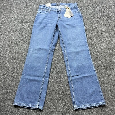 Cabelas Jeans Womens Size 4 Short 30X31 NEW Medium Stone Relaxed Denim Blue Mid - Image 1 of 4