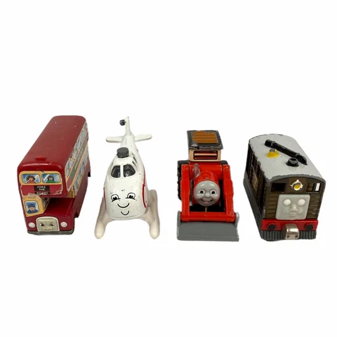 Thomas & Friends Bulgy the Bus, Jack, Harold Helicopter, Toby Diecast Trains Cover