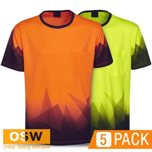 5 X HI VIS UNISEX SAFETY COOL WAREHOUSE CONSTRUCTION SUBLIMATED TEE T-SHIRTS - Bild 1 von 1