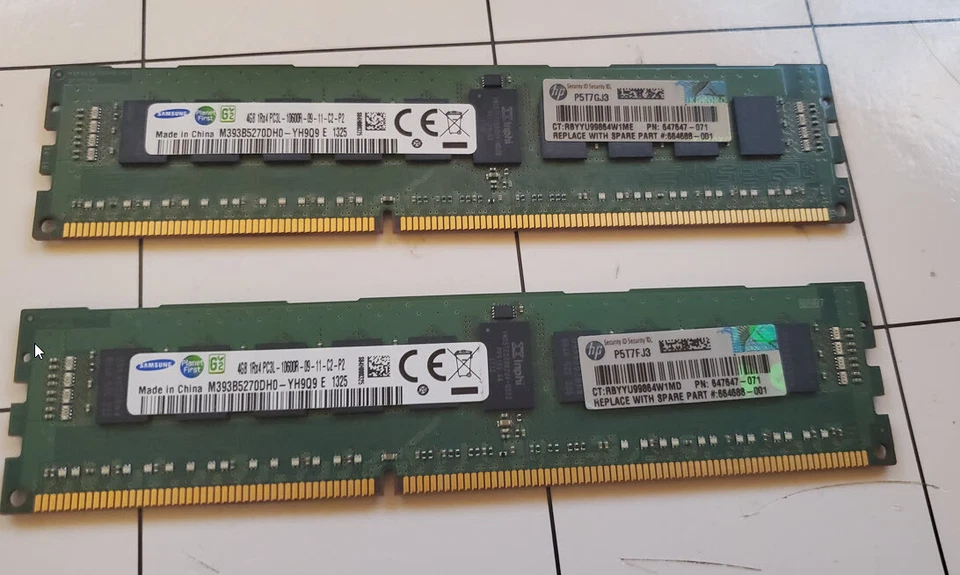 HP 647647-071 8GB (2X4GB) 1333MHZ PC3-10600 Memory Kit - Image 1 of 1