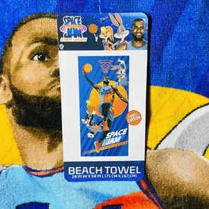 Toalla de playa Space Jam 28"" x 58"" LeBron James baloncesto Warner Bros. nueva - Imagen 1 de 3
