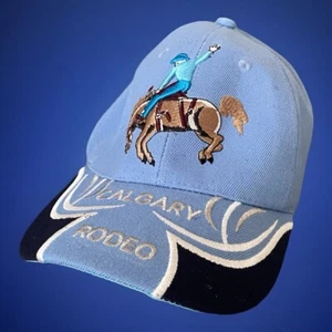 CALGARY Rodeo Hat Cap Embroidered Blue Horse Riding Cowboy Snapback - Picture 1 of 8