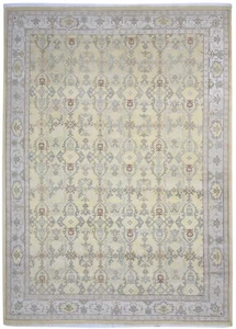 Wool Olive Rug 10' X 14' Persien Hand Knotted Oushak Oriental Extra Large Carpet - Picture 1 of 9