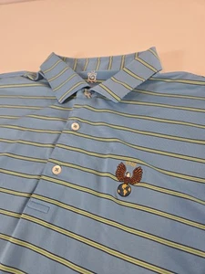 Turtleson Polo Men's Blue Striped Casual Golf Performance 2XL - Picture 1 of 10