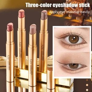 Eyeshadow Stick Shimmer Cream Eyeshadow Pencil 3-Colors Waterproof Makeup Pencil - Picture 1 of 22