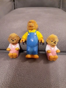 Berenstain Bears Papa Cub Figure 1986 Flocked Plus 2 More - Picture 1 of 5