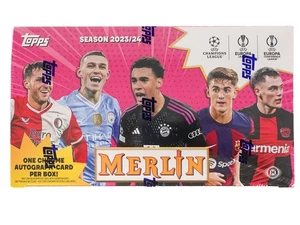 2023/24 TOPPS CHROME MERLIN UEFA CLUB COMPETITIONS SOCCER HOBBY BOX - Picture 1 of 7