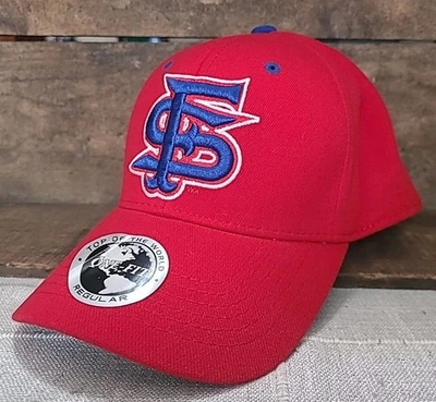 弗雷斯诺州斗牛犬帽子 – 世界之巅 One-Fit 红色蓝色帽子 – 全新 — 第 1/4 张图片