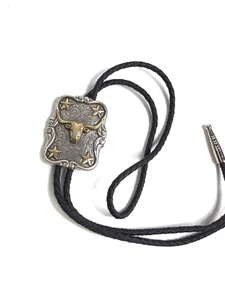 Ivan Western Wear Longhorn Bull Steer Bolo Tie Cowboy Westerncore Rodeo - Foto 1 di 6