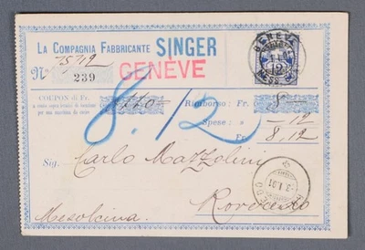 Recibo de paquete MayfairStamps Suiza 1901 Ginebra a Roveredo aau_59605 Foto 1 de 2