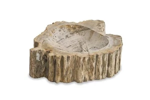 Maitland Smith Brown Petrified Wood Bowl Natural Stone Decorative Accent 12-13" - Picture 1 of 6