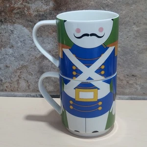 Maxwell & Williams Two Stackable Mugs Nutcracker Toy Soldier You're A Doll Coll - Picture 1 of 11