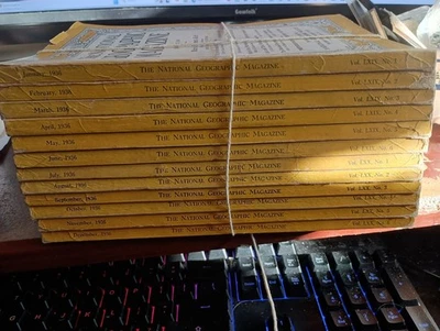 Lot 12 The National Geographic Magazine 1936 FULL Year fair condition - Image 1 of 3