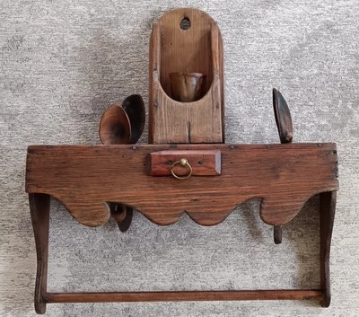 Étagère ancienne pour couverts art pooulaire XIXè - Photo 1/4