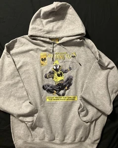 G Wu-Tang Spiderman Collab | Protect Ya Neck Lyrics Comic Gray Hoodie Medium - Picture 1 of 5