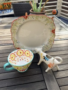 Lot of 2 PCS Pioneer Woman Holiday Cheer Dinner Plate, Creamer Plus BONUS! - Picture 1 of 14