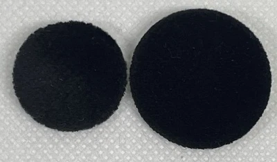 ASTOR Black Velvet Plastic Shank Fabric Covered Round Buttons 3/4" 1" Lot B7 - Image 1 of 3