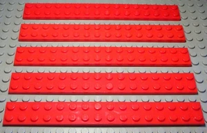 Lego Platte 2x16 Rot 5 Stück - Picture 1 of 1