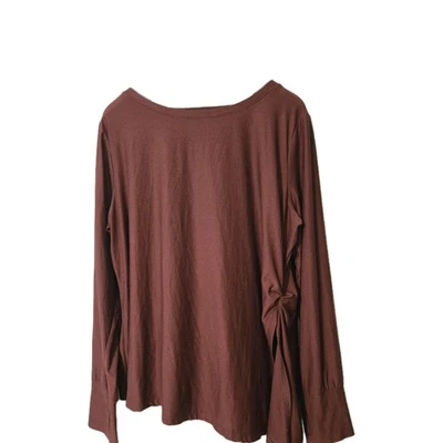 OLD NAVY ACTIVE Women's XL CloudMotion Side Ruched Asymmetrical Top Thumb Holes - Image 1 of 4