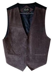 Vintage SCULLY Herren Westernweste braun weiches Leder mit Druckknöpfen Gr. XL - Bild 1 von 10