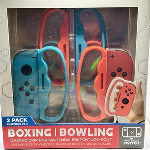 NintendoSwitch Joy-Con Gaming Grip Boxing/bowling For L & R Boxed Red Blue New - Picture 1 of 2