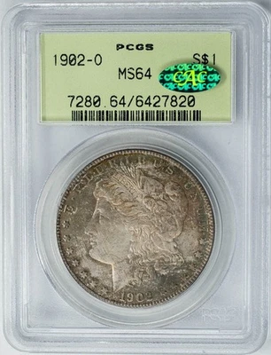 1902-O Morgan Silver Dollar $ MS64 Old Label PCGS ~ CAC 950302-8 - Image 1 of 4