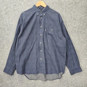 Vintage 90s TOM TAILOR Shirt Mens L Blue Prince of Wales Check Button Down Boxy - Picture 1 of 13