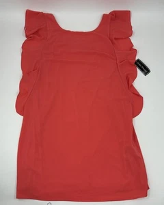 ¡NUEVO CON ETIQUETAS! Vestido corto con volantes Jessica Howard rojo coral talla 16 verano - Imagen 1 de 10