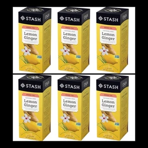 Lemon Ginger Herbal Tea STASH 6 Individual BOX total 180 Tea Bags Caffeine Free - Picture 1 of 4