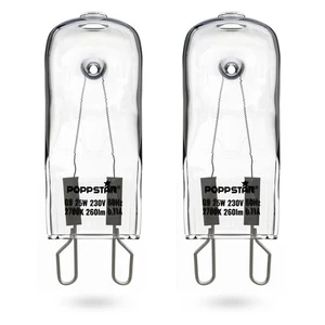 Backofenlampe G9 40W hitzebeständig bis 300 °C (2400K warmweiß 400lm), 2 Stück - Bild 1 von 6