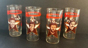 4 Vintage 1981 Cleveland Browns Wendy's Dr. Pepper Drinking Glasses - Picture 1 of 2