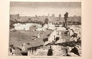 Antique Print 1875 = ROME = DOMITIAN PALACE ruins = Old Antique Print - Picture 1 of 1
