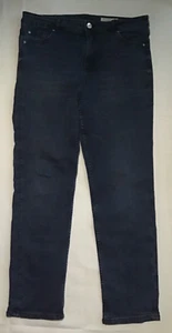 MARKS & SPENCER SIENNA BLUE BLACK STRETCH DENIM STRAIGHT JEANS SIZE 16 REG #1438 - Picture 1 of 13