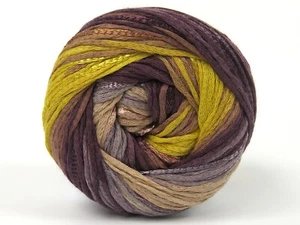 LOT OF 4 Ice SUMMERTIME COLOR Yarn #82110 BROWN & GOLD SHADES Light DK Cotton - Picture 1 of 4
