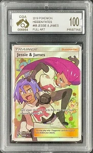 2019 Pokemon Hidden Fates Full Art Jessie & James CGA 100 Pristine Team Rocket - Picture 1 of 2