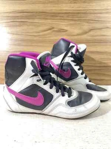 Nike Greco Supreme Womens 8 Wrestling Shoes White Purple HiTop 474084-061 - Picture 1 of 12