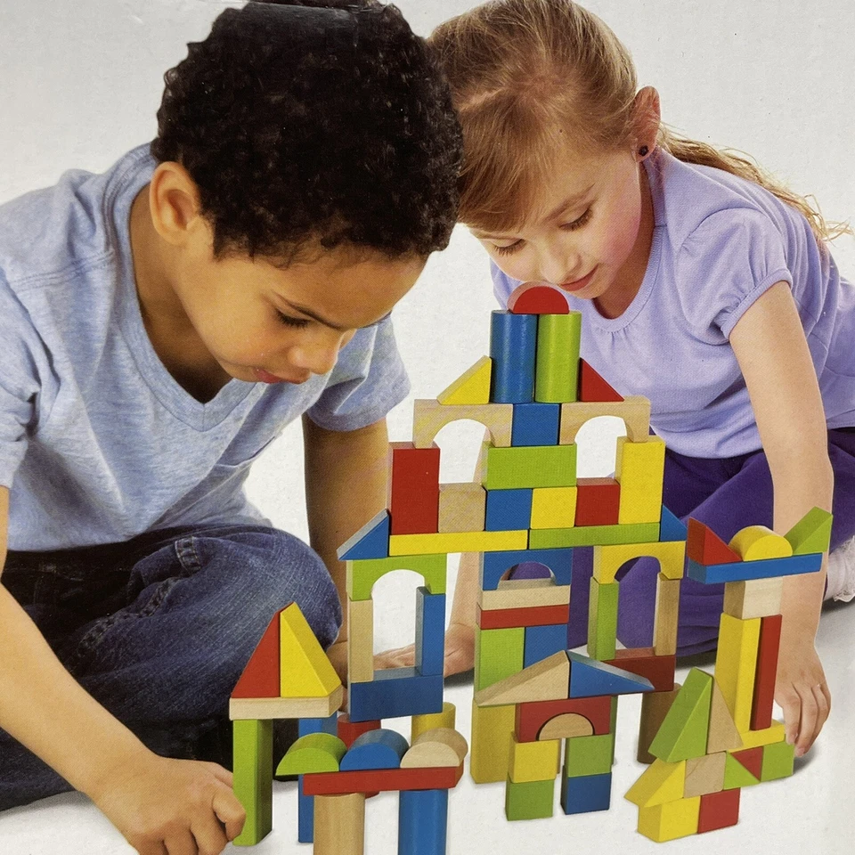 Melissa & Doug 95030 75 Multi-colored Wooden Blocks