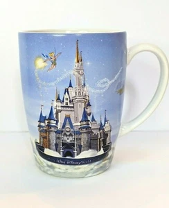Walt Disney World Parks Raised Coffee Mug Cinderella Castle Tinkerbell Glitter - Picture 1 of 8