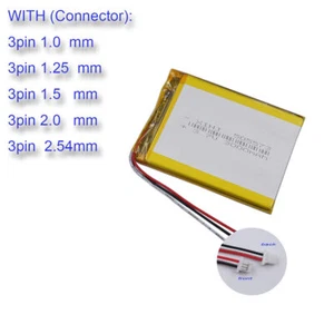 3.7V 3000 mAh 505573 Li Lipo Battery Thermistor JST 3Pin 1.0/1.25/1.5/2.0/2.54mm - Picture 1 of 25