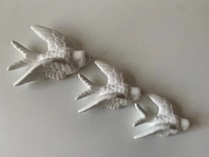 White Ceramic Flying Swallows - Picture 1 of 2