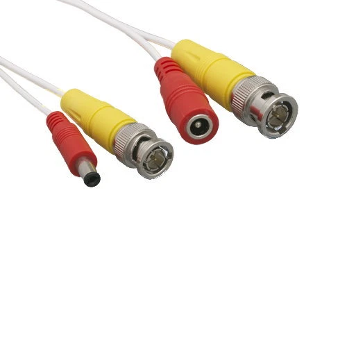 25-100Ft Video Power Security Camera Cable CCTV DVR Surveillance BNC RCA White - Image 1 of 1