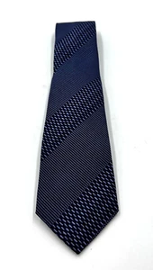 John Varvatos Herrenkrawatte marineblau Micro Dash gestreift Seide handgefertigt in Italien - Bild 1 von 6