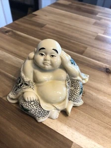 Rare Chinese Figurine Pensive Buddha Happy Hotei with Erotic Scene Feng Shui - Picture 1 of 10
